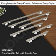 Plantex Cabinet Handle/Kitchen Cabinet Door Handle/Wardrobe/288 mm Cupboard Handle/Door Pull-Push Handle for Home/Office - Pack of 2 (Satin White & Chrome)