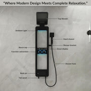 Plantex 304 Stainless Steel LED Bathroom Shower System/Majestic Flow Shower Panel for Bathroom Full Set with Smart Digital Display- (Rich Black, KM-8103B)