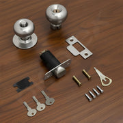 Plantex Stainless Steel Door Lock - Cylindrical Lock With 3 Keys/Tubular Door Knob/Lock For Main Door/Bedroom (Matt)