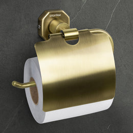 Plantex 304 Grade Stainless Steel Toilet Paper Holder for Bathroom/Toilet Paper Roll Stand/Tissue Holder/Bathroom Accessories - Nipron (Brass Antique)