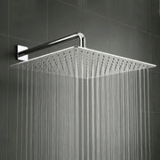 Plantex Stainless Steel 12 Inch Rain Flow Overhead Shower with Water Saving Nozzle/Bathroom Shower/Adjustable Shower Head for Bathroom without Arm - (APS-617-Chrome)