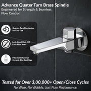 Plantex Bathroom Shower Combo Set/Concealed Diverter with 12x12 Inch Overhead Shower/6 Mode Shower Hand with 1.5 Mtr Flexible Hose Pipe with Hook/Brass Bath Tub Spout - Chrome