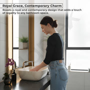 Plantex Ceramic Countertop Basin with Brown Veins - Wash Basin for Bathroom, Restaurant, Hotel (18 x 13 x 5.5 Inch)