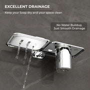 Plantex Dream Stainless Steel 2 in1 Soap Dish with Tumbler Holder/Soap Holder/Bathroom Accessories - Chrome