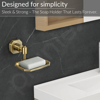 Plantex 304 Grade Stainless Steel Soap Holder for Bathroom/Soap Dish/Soap Stand for Kitchen Sink/Soap Case/Bathroom Accessories- Nipron (Brass Antique)