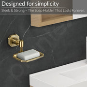 Plantex 304 Grade Stainless Steel Soap Holder for Bathroom/Soap Dish/Soap Stand for Kitchen Sink/Soap Case/Bathroom Accessories- Nipron (Brass Antique)