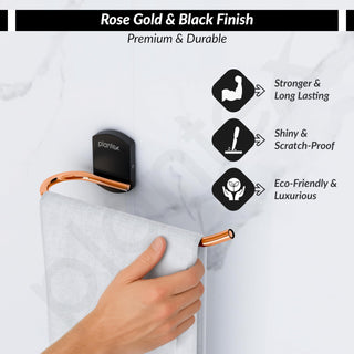 Plantex Towel Hanger for Wash Basin/Towel Ring for Bathroom/Napkin Holder for Wash Basin/Bathroom Accessories (Parv) Rose Gold & Black