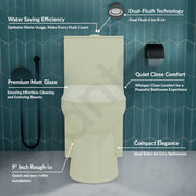 Plantex Platinum Ceramic Rimless One Piece Western Toilet/Washdown Commode for Toilet/Commode With Soft Close Toilet Seat - S Trap Outlet (Thunder)
