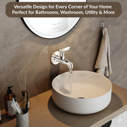 Plantex Short Body Bib Cock Water Tap for Bathroom/Wall Mount Tap for Wash Basin with Teflon Tape & Wall Flange - Pack of 1 (Star, Chrome)
