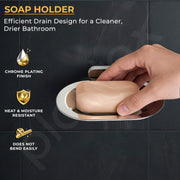 Plantex Soap Holder for Bathroom/Pure Brass Single Soap Dish/soap Stand/Soap Bar/Soap Case/Bathroom Accessories - Pack of 1 (APS-GIA-06, Chrome)