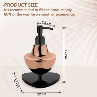 Plantex Liquid Soap Dispenser for Bathroom/Stainless Steel and Acrylic Shampoo Dispenser/Handwash Dispenser for Bathroom/Bathroom Accessories - Pack of 1 (Rose Gold & Black)