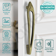 Plantex Door Handle/15 Inch Main Door Handle/Handle for Wooden Door/Pull-Push Door Handle/Door Accessories (Pack of 1, Brass Antique) Pull Handle