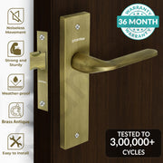 Plantex Heavy Duty Door Lock ÃƒÂ¢Ã¢â€šÂ¬Ã¢â‚¬Å“ Bathroom Door Lock/Mortise 8inch Keyless Plate Handle Set for Home/Bathroom/Store Room/Balcony/Office with Baby Latch (8060, Brass Antique)