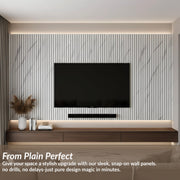 Plantex PVC Wall Panel/Louvers Panel for Wall/3d Wall Panel for Interior Wall DÃ©cor/Eco-Friendly Fluted Panel for Wall/- Pack of 3 Covers - 30 Sq.Ft (White & Black, 1ft x 10Ft)