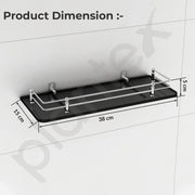 Plantex Premium Black Glass Shelf for Bathroom/Kitchen/Living Room - Bathroom Accessories (Polished 15x6 - Pack of 1)