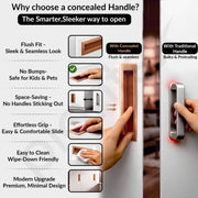 Plantex Sliding Door Handle/Concealed Handle for Sliding Door/224mm Concealed Handle for Wardrobe/Kitchen Cabinet - Pack of 4 (Rose Gold)