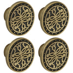 Plantex Knobs for Drawer/Round Drawer Knobs/Knobs for Cabinets/Pull-Push Knobs for Kitchen/Bedroom Drawer - Pack of 4 (DTK-301, Brass Antique)