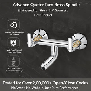 Plantex Pure Brass Bal-516 Non Telephonic Wall Mixer with Water Saving Aerator/Mixer Tap for Bathroom with Brass Wall Flange and Teflon Tape-7 Year Warranty(Mirror Chrome)