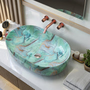 Plantex Tabletop Wash Basin for Bathroom/Designer Hand Wash Sink /Oval Countertop Bathroom Sink/Home/Office (21.5 x 13.5 x 6 Inch)