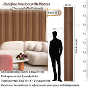 Plantex Louvers Panel for Wall/8 Feet Wall Panels/3D Charcoal Panel for Interior Walls DÃƒÆ’Ã‚Â©cor - Pack of 3 Covers - 24 Sq. Ft, Size-1 Feet x 8 Feet (YD-1210)