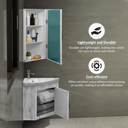 Plantex Unbreakable Wall Mount Vanity Cabinet with Washbasin and Mirror/Corner Basin with Cabinet for Bathroom - (484, White)