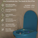 Plantex Ceramic Wall Hung Toilet/Rimless Western Commode for Bathroom/Commode with Soft Closing Toilet Seat - P Trap (Matt Blue)