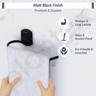 Plantex 304 Steinless Steel Towel Hanger for Wash Basin/Towel Holder/Towel Ring for Wash Basin/Bathroom Accessories (Black) Parv