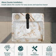 Plantex Wall Mount Washbasin for Bathroom/Designer Ceramic Basin/Rectangle Tabletop Wash Basin/Home/Office (13 x 11.5 x 4.5 Inch)