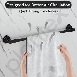 Plantex J4 Stainless Steel 24 Inch Single Towel Rod for Bathroom/Towel Holder in Bathroom/Towel Holder/Bathroom Accessories (PVD Black Finish) Angel