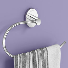 Plantex 304 Grade Stainless Steel Compact Napkin Holder for Wash Basin/Hand Towel Hanger/Holder for Bathroom Accessories - Olive (Chrome)