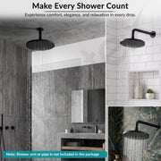 Plantex ABS Round Head Shower/10 Inch Overhead Rain Shower for Bathroom/Shower for Home/Hotel/Adjustable Shower Head for Bathroom - Pack of 1 (Black, D609)