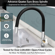 Plantex Pure Brass Flexible Tap for Kitchen Sink/360° Rotatable Flexible Water Faucet/Kitchen Sink Tap Faucet with Water-Saving Nozzle – 7-Year Warranty (FLO-812B)