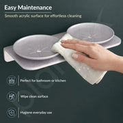Plantex Dual Soap Holder for Bathroom/Acrylic Double Round Soap Dish/Stand/Bar/Soap Case/Bathroom Accessories - Pack of 1 (VIG-122, Grey)