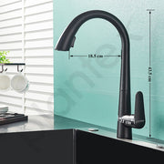 Plantex Pure Brass Pull Down Sink Mixer with Dual Modes/Single Lever Hot & Cold Mixer Tap for Kitchen Sink-Deck Mounted (Black)