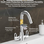 Plantex Mixer Tap for Bathroom/Wash Basin Tap Hot and Cold/Bathroom Accessories/Water Tap/Sink Tap for Wash Basin - (Flip, Chrome)