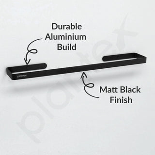 Plantex Space Aluminium Single Towel Rod/Towel Bar/Towel Holder/Towel Hanger for Bathroom/Bathroom Accessories (Black) – Pack of 1