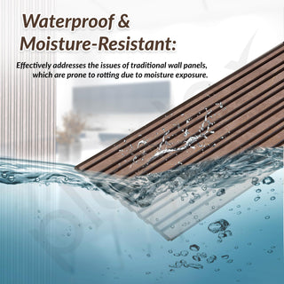 Plantex Wall Panel/Charcoal Louver Panel for Wall with Size - 6 Inch x 8 Ft/Durable, Lightweight, and Stylish Panels for Office/Hotel/Ideal for Walls & Ceilings - Pack of 1 (6001/128)