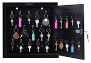 Plantex GI Metal Key Storage Box/Key Cabinet with 25 Key-Holders with Lock for Home/Key Holder for Home/Hotel/Companies/Office - Wall Mount (Black)