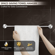 Plantex Towel Rod for Bathroom/Pure Brass Towel Hanger/24in Towel Holder/Bathroom Accessories - Pack of 1 (APS-EFL-01, Chrome)