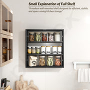 Plantex Premium Steel 3 Tier Spice Rack/Multipurpose Shelf/Spice Jar Organizer/Storage Rack for Kitchen/Wall Mounted/Shelf for Bathroom/Livingroom/Bedroom (Black)