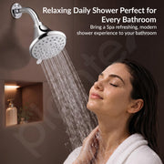 Plantex 4 Inch ABS Shower Head for Bathroom/3-Mode Round Head Shower for Bathroom/High Pressure Overhead Shower - (Chrome)