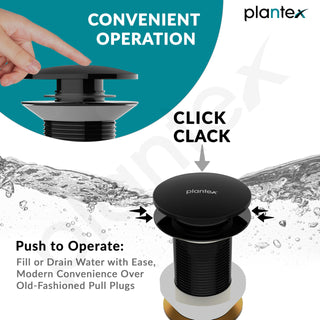 Plantex Pure Brass Waste Coupling for Wash Basin/5 inch Drain Out let System Full Thread Pop up Waste Coupling for Wash Basin - Pack of 1 (Glossy Black)