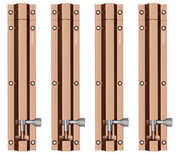 Plantex Stainless Steel 8 inch Tower Bolt/Tower Bolt for Home,Offices Doors and Windows/Tower Bolt for Main Door/Door Latch/Kundi/Chitakini/Door Latch for Windows (Rose Gold, Pack of 4)