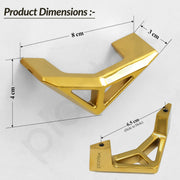 Plantex Knobs for Drawers/Drawer Knobs/Triangle Knob for Cabinets/Drawer Handle/Pull-Push Knob for Kitchen/Bedroom Drawers - Pack of 4 (Gold)