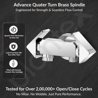 Plantex Pure Brass Two Way Bib Cock Tap with Compatible for Washing Machine with Water Saving Nozzle Attachment/2 in 1 Bib Tap -(PRI-307-Chrome)