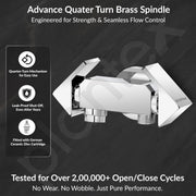 Plantex Pure Brass Two Way Bib Cock Tap with Compatible for Washing Machine with Water Saving Nozzle Attachment/2 in 1 Bib Tap -(PRI-307-Chrome)
