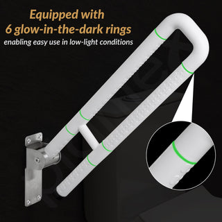 Plantex Stainless Steel 24 Inch U-Shape Handle for Bathroom Support/Space-Saving Safety Bar for Shower/Toilet/Bedside Anti-Slip Shower Grab Bar for Bathroom - (White)