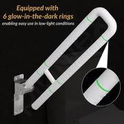 Plantex Stainless Steel 24 Inch U-Shape Handle for Bathroom Support/Space-Saving Safety Bar for Shower/Toilet/Bedside Anti-Slip Shower Grab Bar for Bathroom - (White)