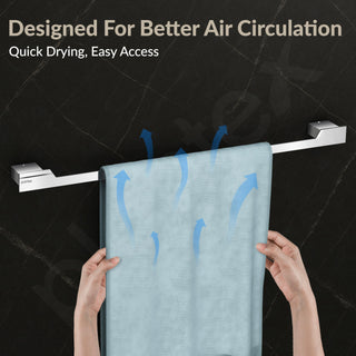 Plantex Towel Rod for Bathroom/304 Grade Stainless Steel Towel Hanger/24 inch Towel Holder/Bathroom Accessories - Pack of 1 (Tesla - 2704, Chrome)