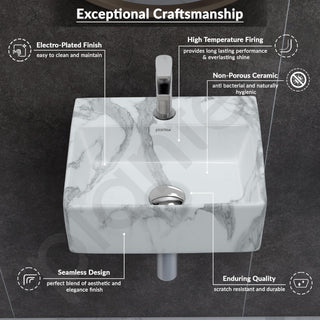 Plantex Tabletop Wash Basin for Bathroom/Designer Ceramic Basin/Rectangle Countertop Wash Basin/Home/Office (13 x 11.5 x 5 Inch)